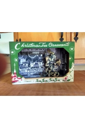 KRAMPUS Christmas Shopping diorama 3-D handmade wood shadowbox artwork